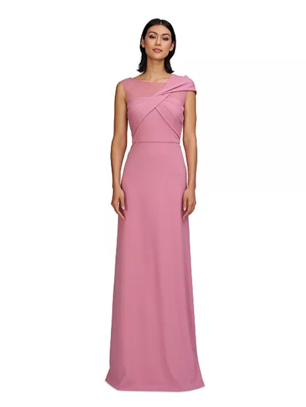 JS Collections NWT Mauve Pink Twist Front Formal Maxi Dress Sz 6 $129 Minimalist